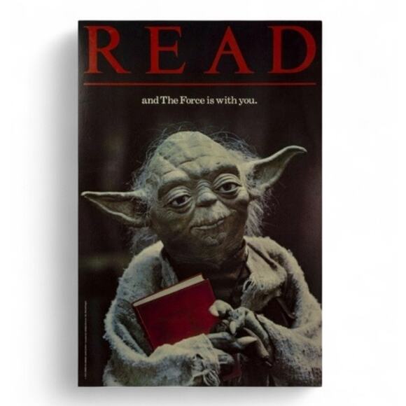 1983 YODA READ AND THE FORCE IS WITH YOU VINTAGE LIBRARY DISPLAY POSTER - Picture 1 of 5